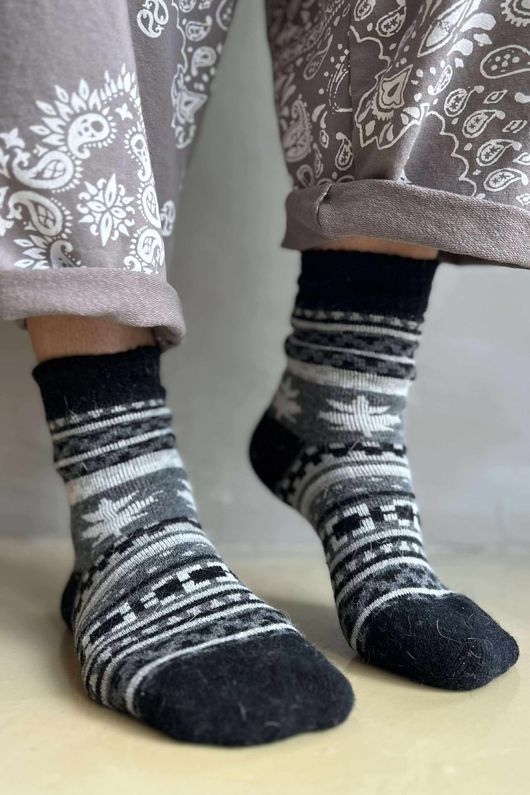 Terry & Wool Luxury Alpine Socks Black